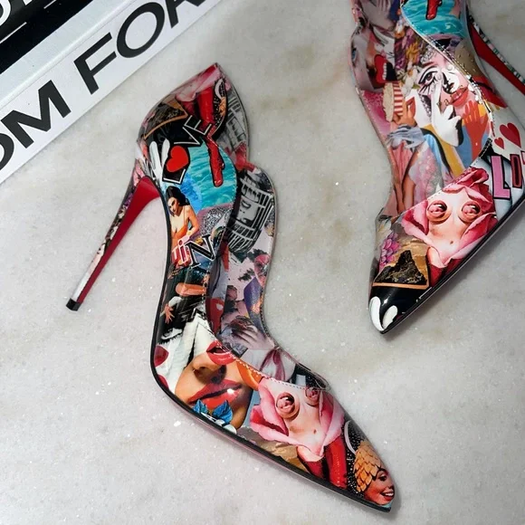 Christian Louboutin Hot Chick Printed 100mm Pumps - Picture 2 of 10